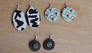 fabriquer des boucles d’oreilles en tissu recyclé